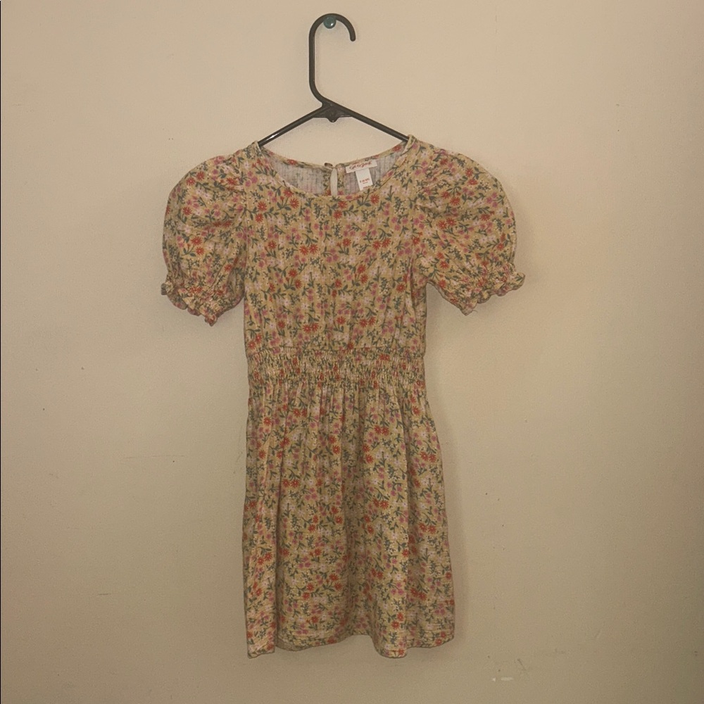 Cat & Jack Pink and Green Smocked Ruffled Sundress